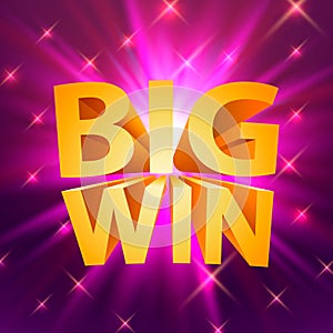 Big win casino signboard, game banner design.