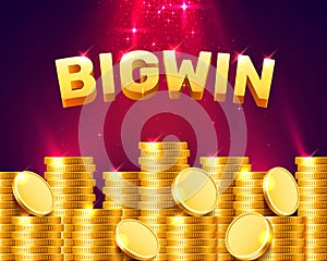 Big win casino signboard, game banner design.