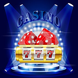 Big win or jackpot - 777 on slot machine, casino