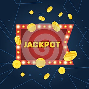 Big win jackpot concept. Casino jackpot. Lucky, success, financial growth.