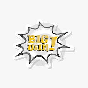 Big win message sticker
