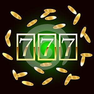 Big win slots 777 for banner casino jackpot. Vector illustration