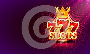 Big win slots 777 banner casino on the red background.