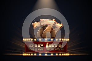 Big win slots banner with glow effect