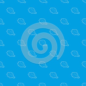 Big wing pattern vector seamless blue