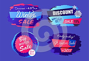 Big Winter Sale Discount Off new Offer Tags Set