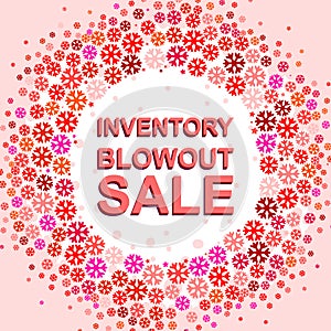 Big winter sale poster with INVENTORY BLOWOUT SALE text. Advertising vector banner