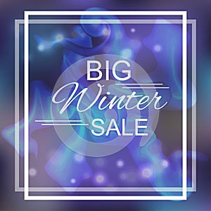 Big winter sale, special offer. Blue card