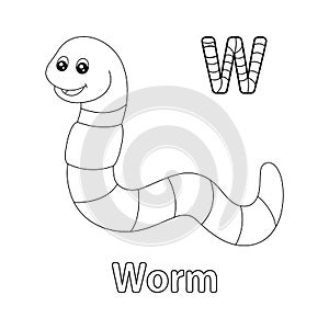 Big Worm Alphabet Dinosaur ABC Coloring Page