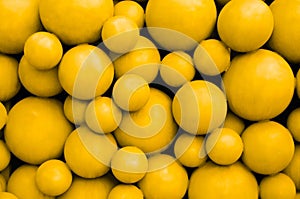 Big yellow balls photo. Big plan of big yelow sphers.