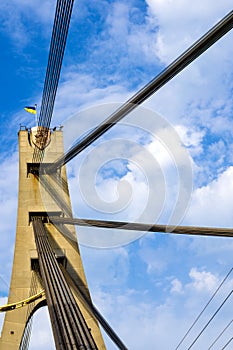 Big yellow frame ones highway bridge