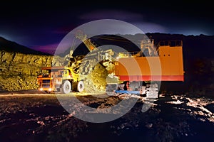 Big yellow mining truck photo