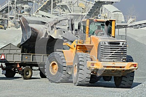 Big yellow mining truck