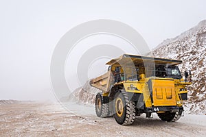 Big yellow mining truck