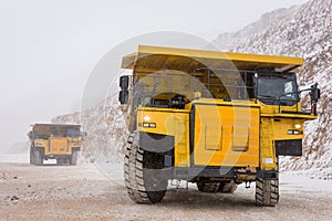 Big yellow mining truck