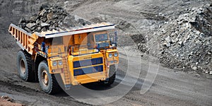 Big yellow mining truck. Belaz.