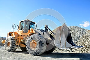 Big yellow mining truck