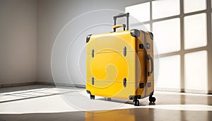 big yellow travel suitcase