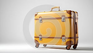 big yellow travel suitcase