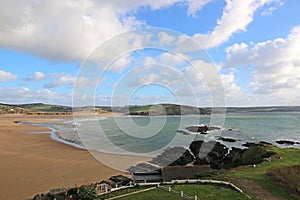 Bigbury Beach, Devon, at low tide