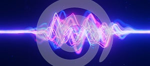 Bigdata light speed data flow wave side view. Abstract digital data stream of quantum computing. Cyberspace of qubit