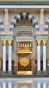 The bigdoor of Masjid Nabawi Mosque. The photo is one of the beautiful and important doors of the Mosque.