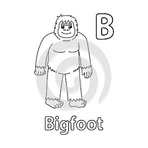 Bigfoot Animal Alphabet ABC Isolated Coloring B