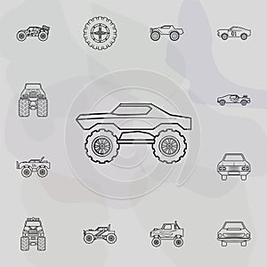 Bigfoot car icon. Bigfoot car icons universal set for web and mobile