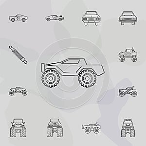 Bigfoot car icon. Bigfoot car icons universal set for web and mobile