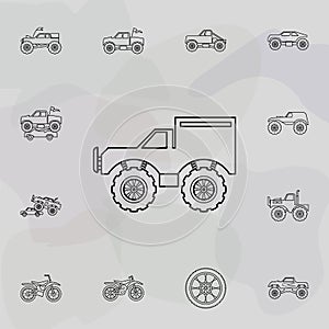 Bigfoot car icon. Bigfoot car icons universal set for web and mobile