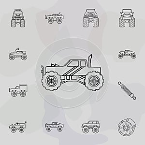 Bigfoot car icon. Bigfoot car icons universal set for web and mobile