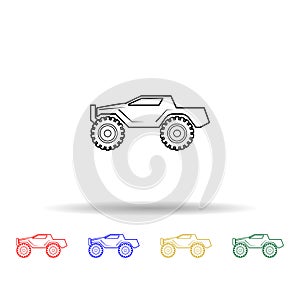 Bigfoot car multi color style icon. Simple thin line, outline vector of bigfoot car icons for ui and ux, website or mobile