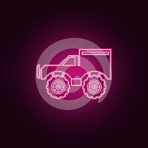 Bigfoot car neon icon. Elements of bigfoot car set. Simple icon for websites, web design, mobile app, info graphics