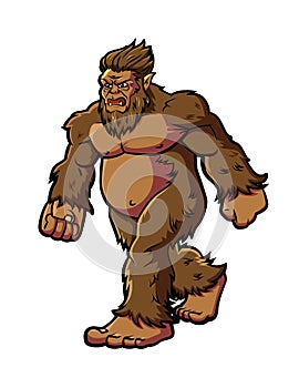 Bigfoot creature walking