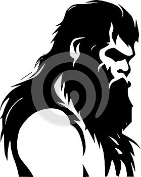 Bigfoot - minimalist and simple silhouette - vector illustration