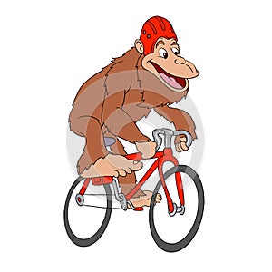 Bigfoot riding a bicycle