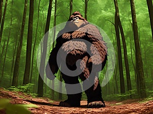 Bigfoot Roaming around in the Forest