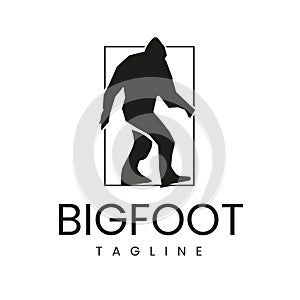 Bigfoot walking silhouette vector design vintage retro vector illustration