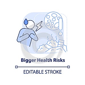 Bigger health risks light blue concept icon