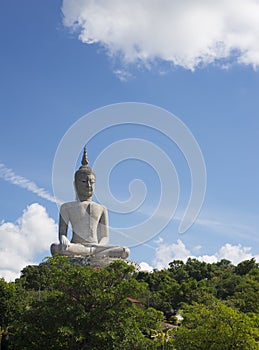 Biggest Buddha sculpture in Mukdahan, Thailand.