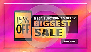 Biggest electronics sale banner poster flyer template