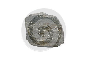 A biggest gneiss metamorphic rock isolated on a white background. Big stone for outdoor garden decoration.