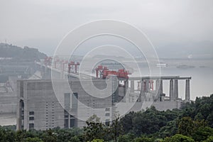 Hydroelectric Power Station Three Gorges Dam on Yangtze river in China photo