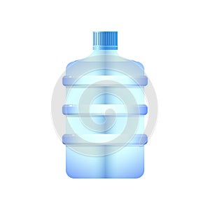 The biggest plastic water bottle barrel shaped design with clipping path isolated on white background