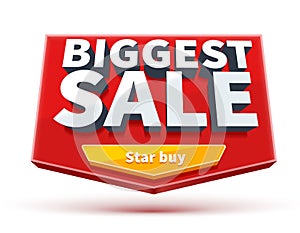 Biggest sale banner with button eps 10 on white
