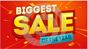 Biggest sale banner. Sale and discounts. Vector illustration