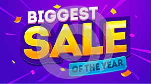 Biggest sale banner. Sale and discounts. Vector illustration