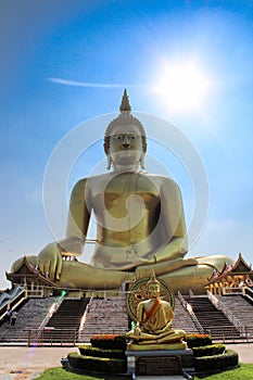 Biggest Sitting Buddha in Thailand in Ang Thong, Thailand