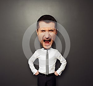 Bighead man is screaming