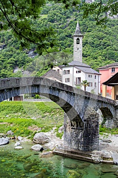 Bignasco village with San Rocco church, Ticino, Switzerland photo